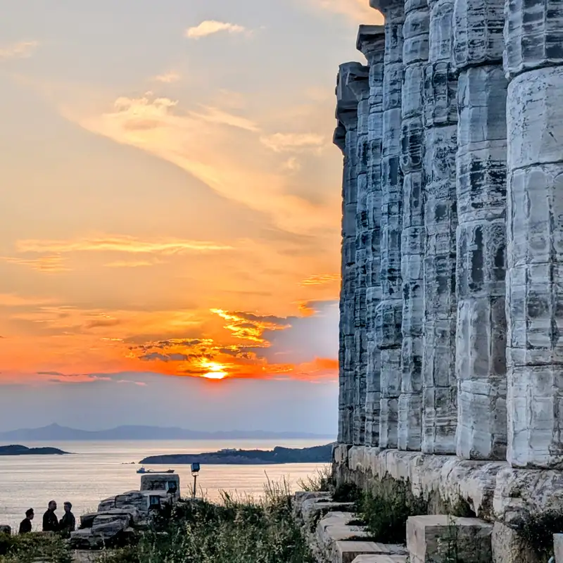 Temple of Poseidon at sunset